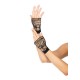 Distressed Net Fingerless Gloves (One Size,Black)