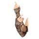 Distressed Net Arm Warmers (One Size,Black)