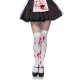 Bloody Zombie Thigh Highs (One Size,White/Red)