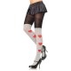 Acrylic Tights With Contrast Heart Print Knee High Detail (One Size,Black/Grey)