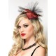 Cupid Lurex Fascinator Hair Clip With Tulle Fan Detail (One Size,Red)