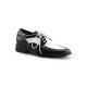1 Inch Flat Heel, Men's Spectator Oxford Shoe (Large,Black/White Pu)
